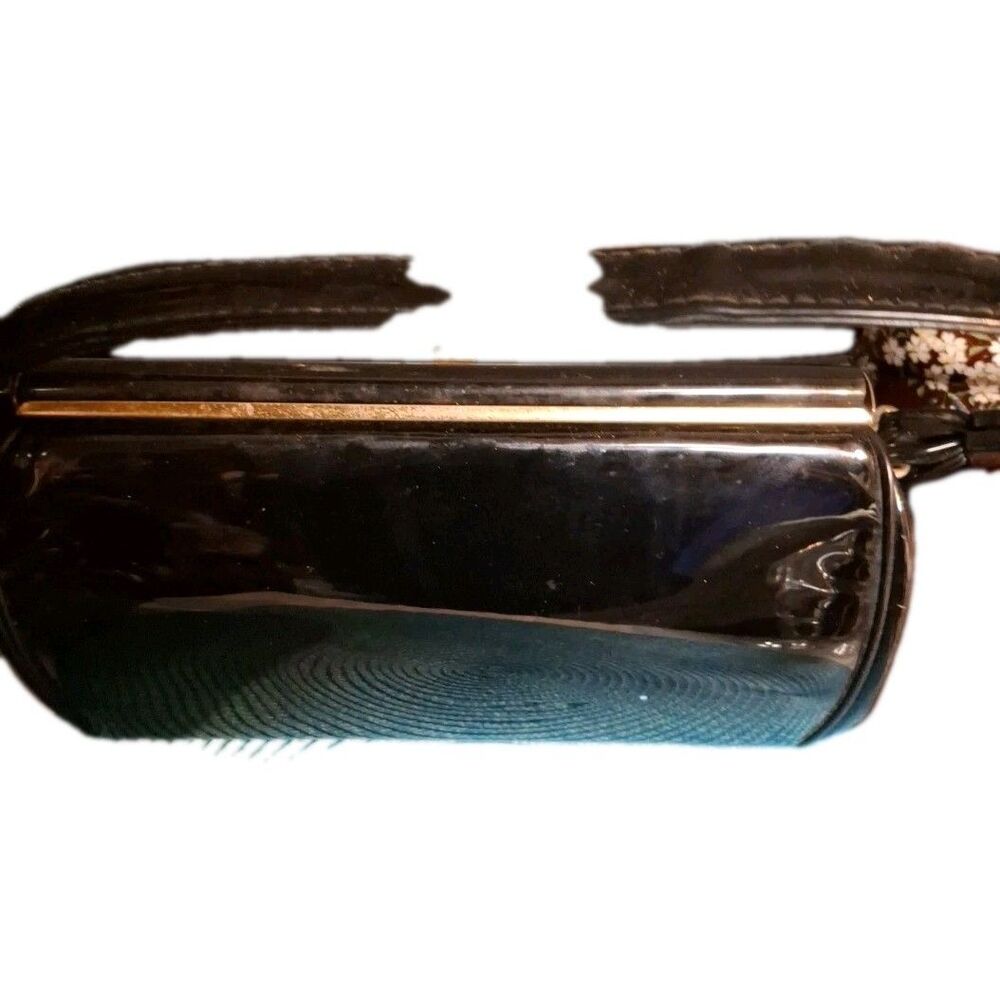 vintage black patent leather purse - Picture 3 of 16